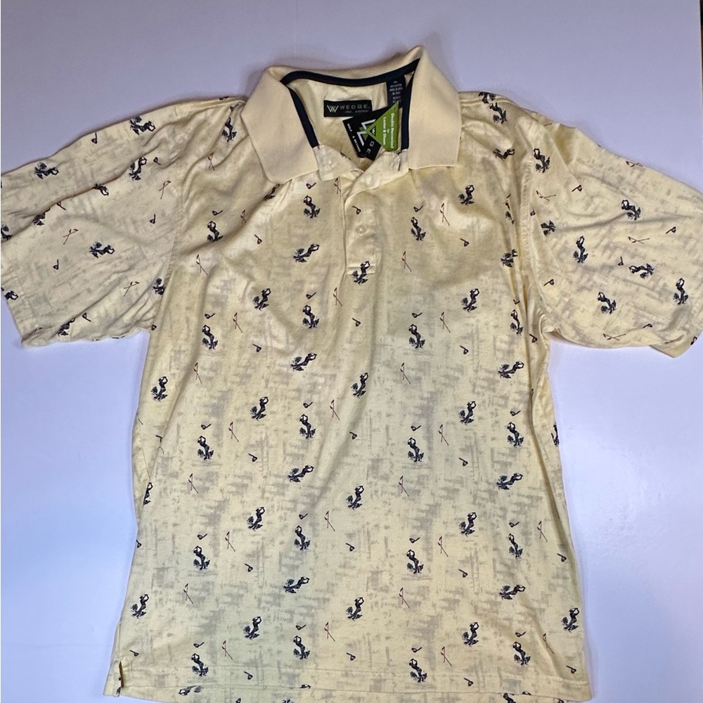 Wedge Golf & Beyond Yellow‎ Patterned Golf Collared Shirt XL